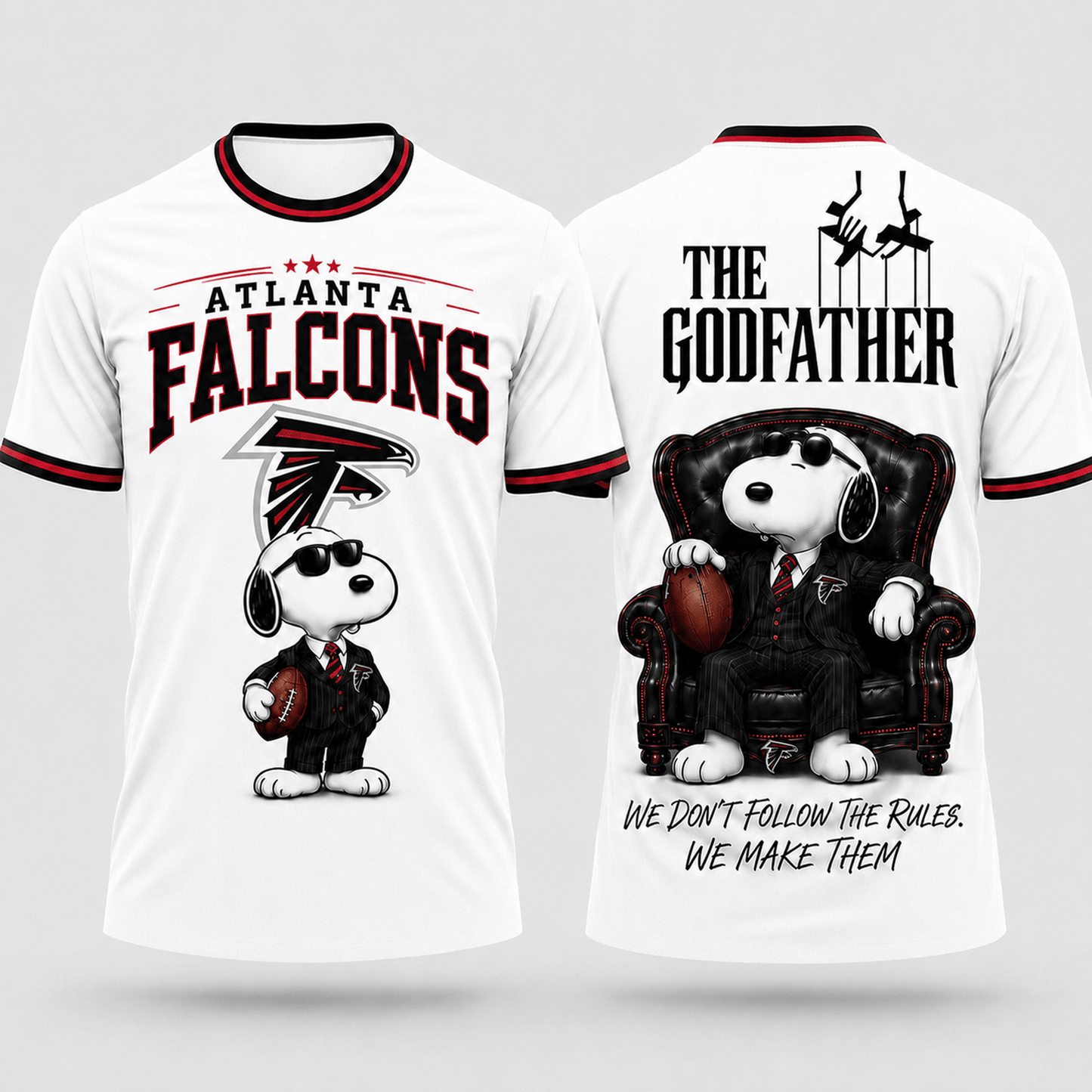 ATL x NFL Premium Funny Football Snoopy The Godfather Rule Maker Game Day 3D Shirt 0307