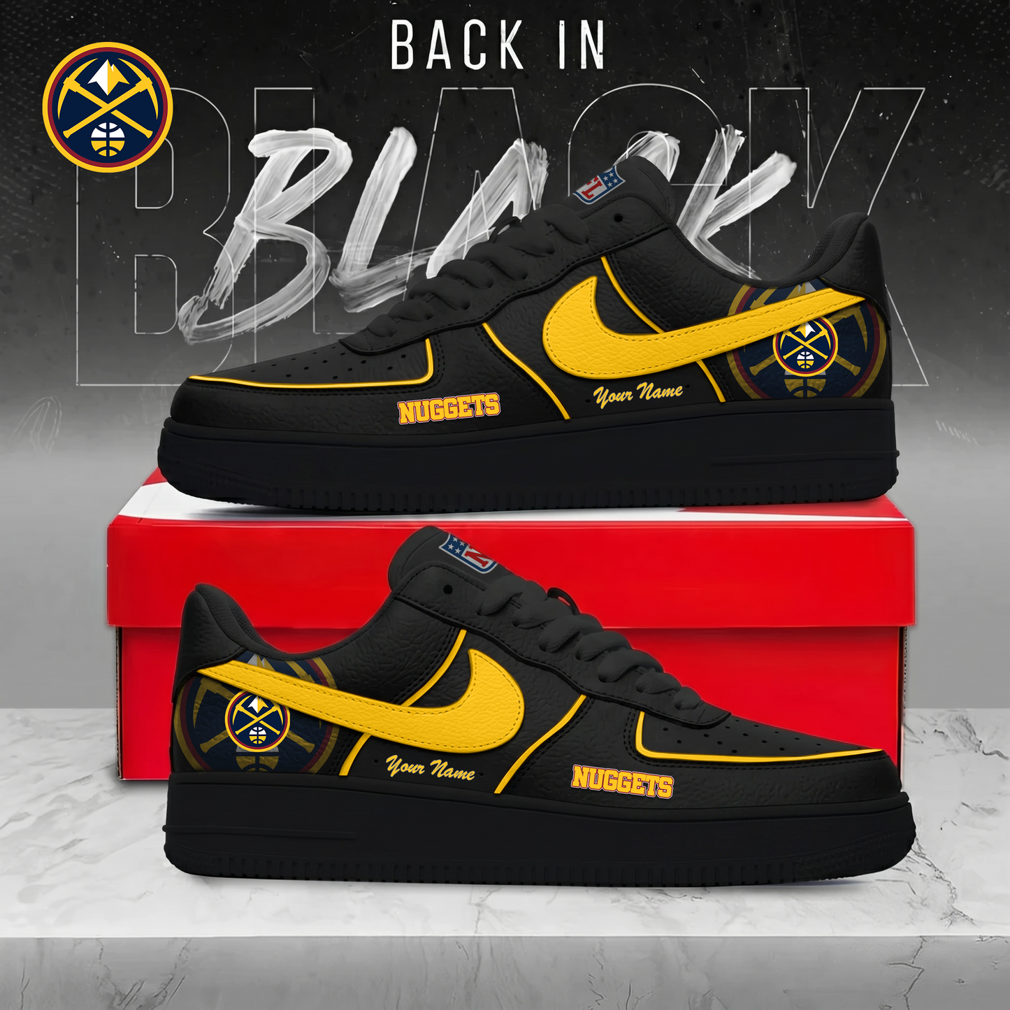 DN x NBA Back In Black AF1 Sneakers 270626