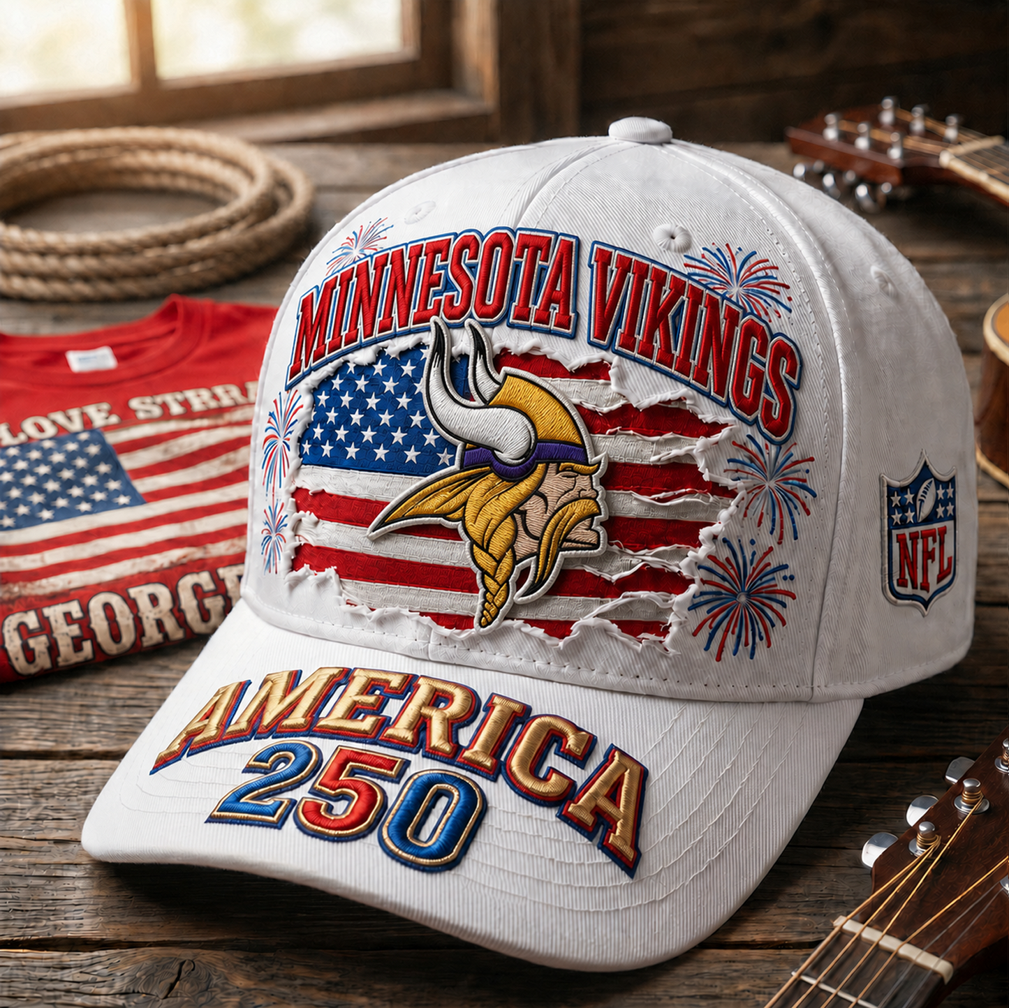 MIN x NFL Premium Cap 250 Years Anniversary Of Freedom 0107
