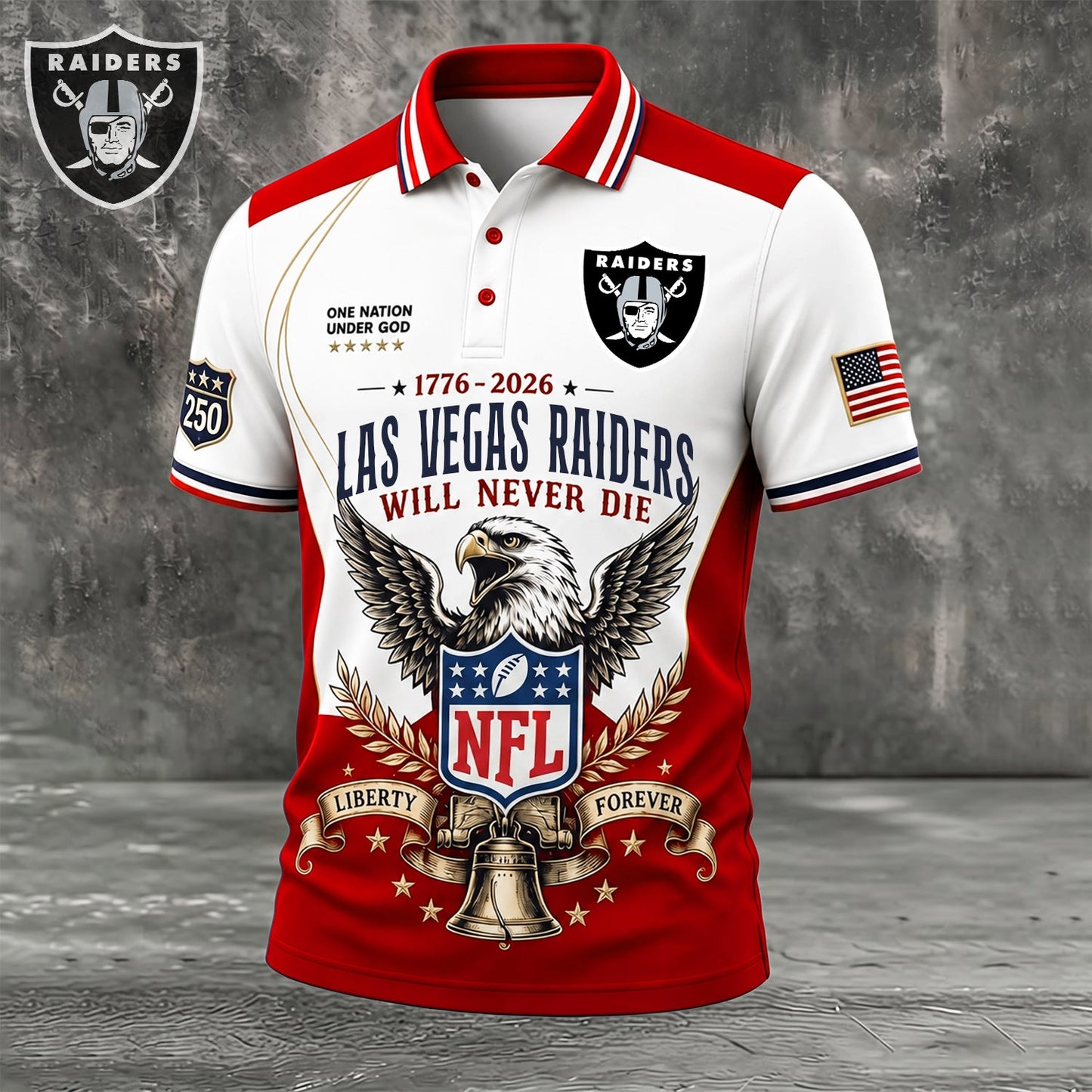 PREMIUM NFL x LV EXCLUSIVE 250 Years Anniversary Of Freedom POLO SHIRT 290626