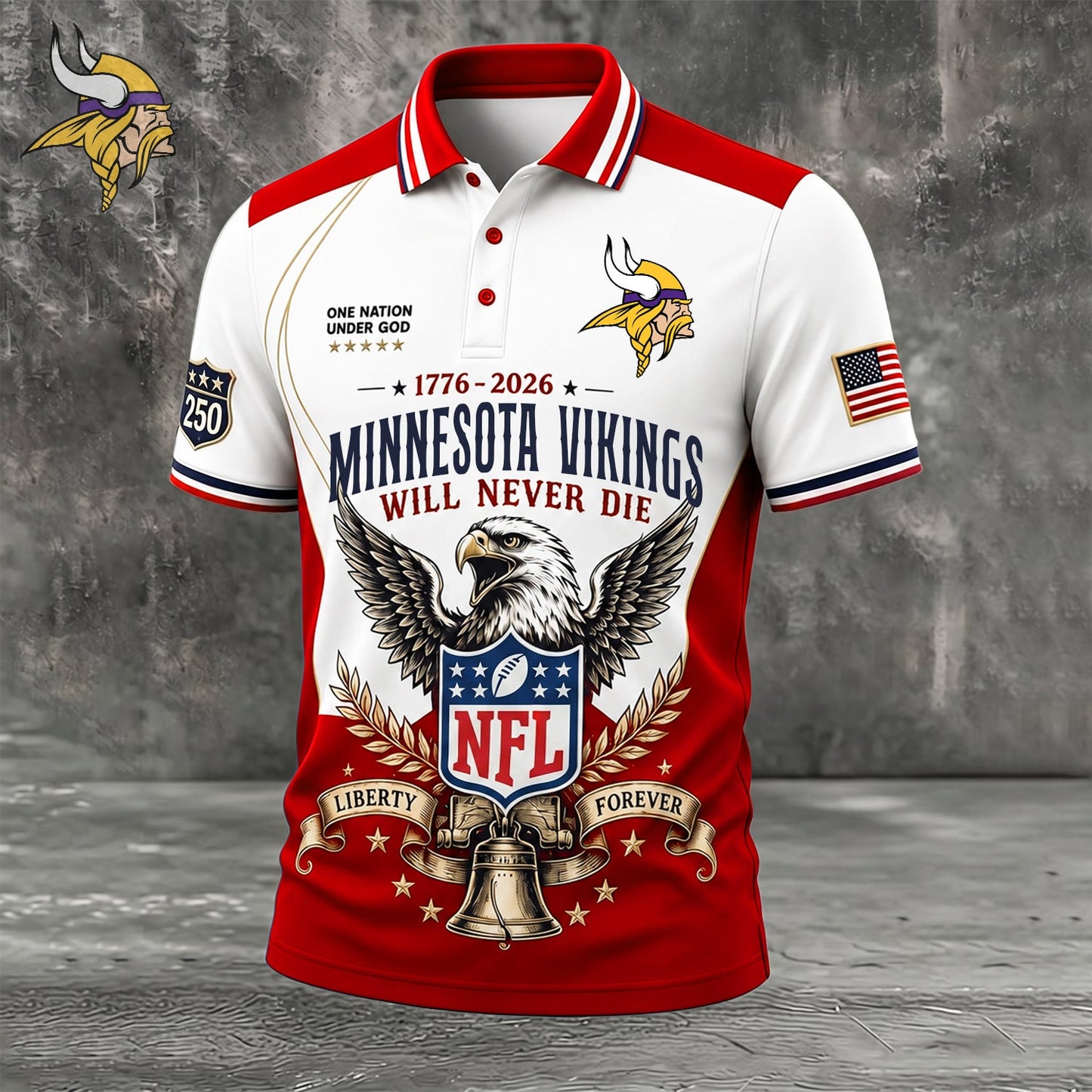 PREMIUM NFL x MIN EXCLUSIVE 250 Years Anniversary Of Freedom POLO SHIRT 290626