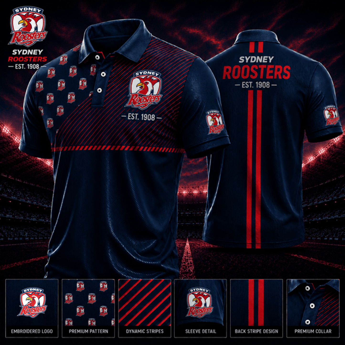 PREMIUM NRL X SR LUXURY GAMEDAY POLO SHIRT LIMITED EDITIONS 240626