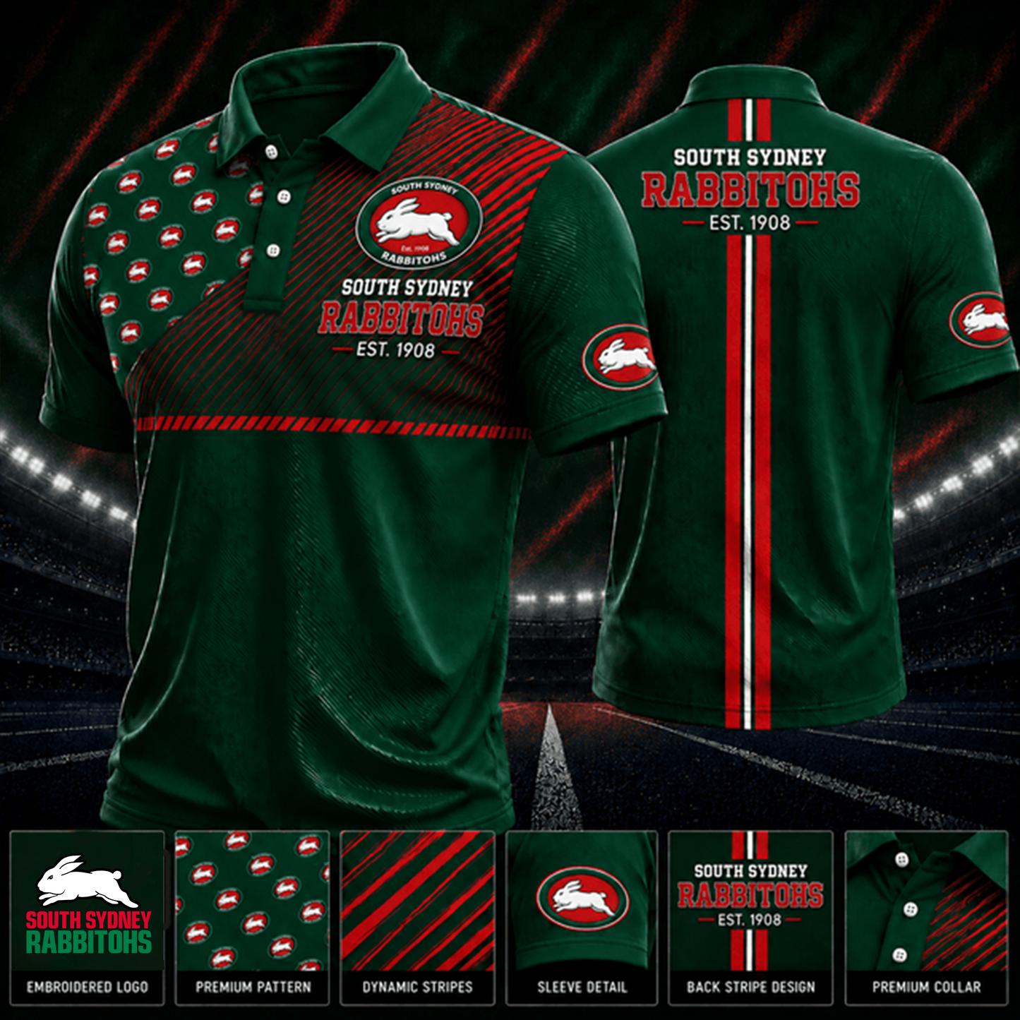 PREMIUM NRL X SSR LUXURY GAMEDAY POLO SHIRT LIMITED EDITIONS 240626