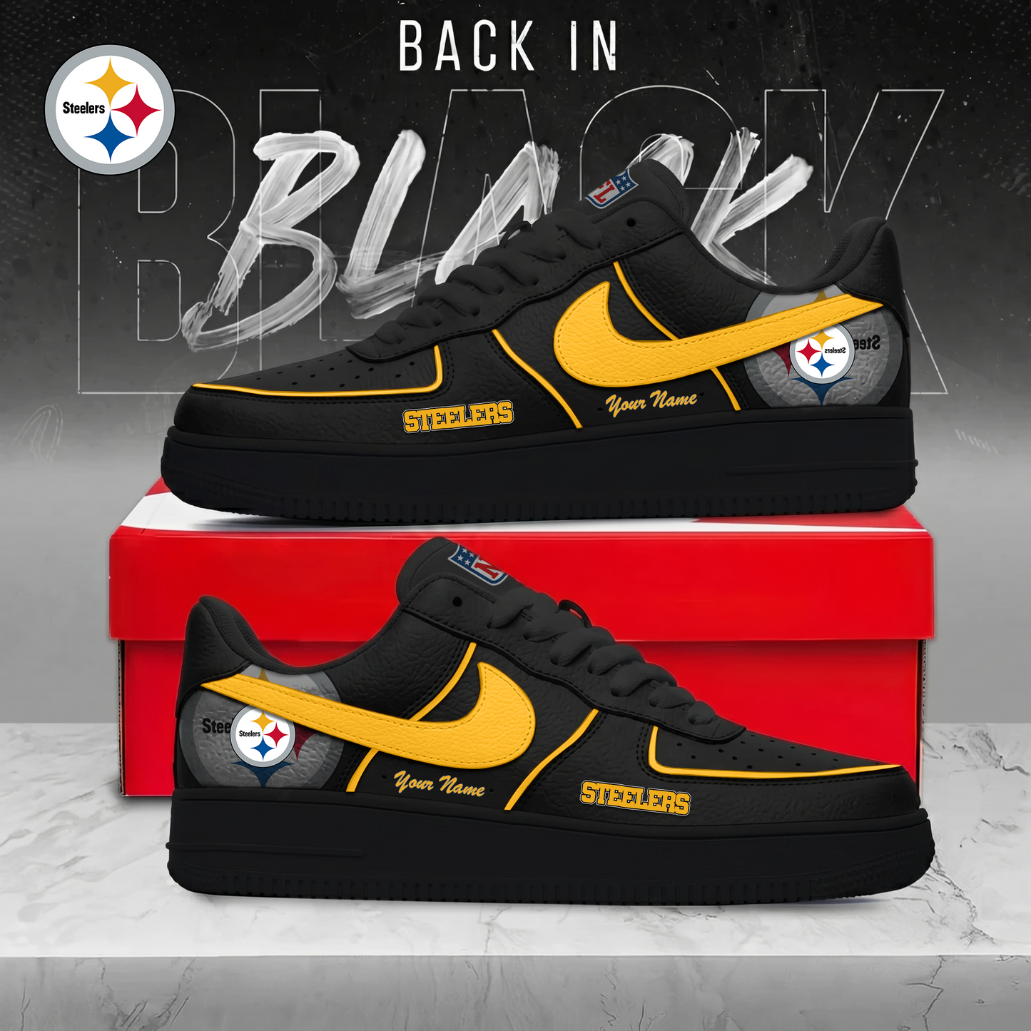 PS x NFL Back In Black AF1 Sneakers 250626