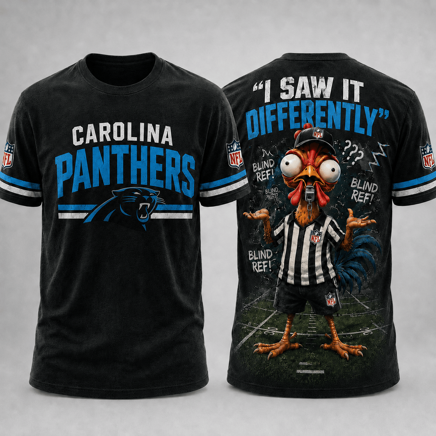 CAR x NFL Premium Funny Blind Referee Mocking 3D Shirt Football Game Day Enthusiasts