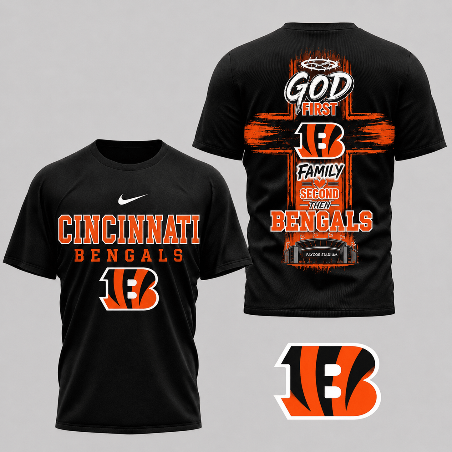 CIN x NFL Faith Family Team Pride 3D T-Shirt 0207