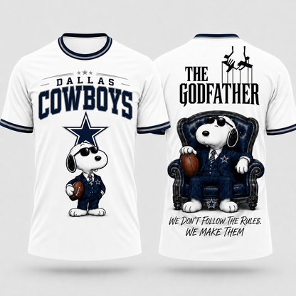 DAL x NFL Premium Funny Football Snoopy The Godfather Rule Maker Game Day 3D Shirt 0307
