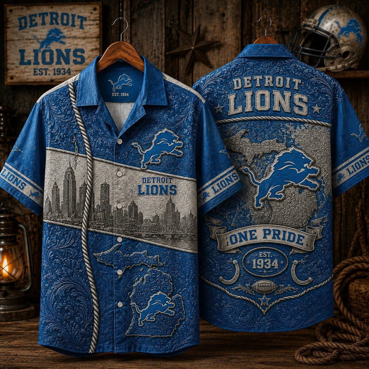 DET x NFL Hawaiian Shirt 1906