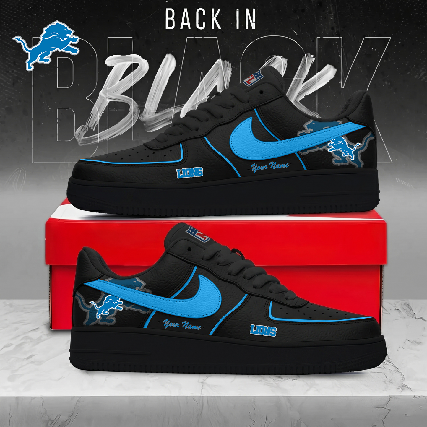 DL x NFL Back In Black AF1 Sneakers 250626