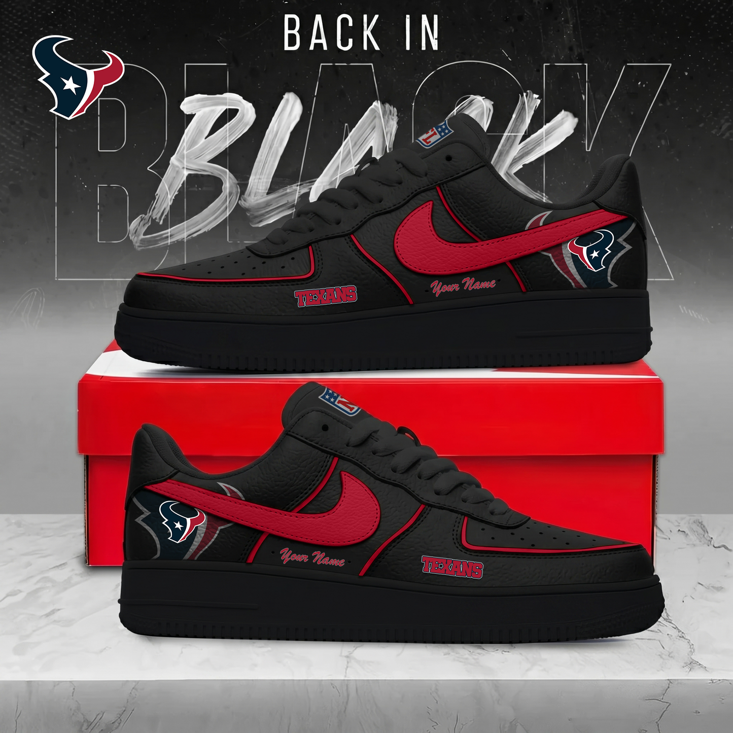 HT x NFL Back In Black AF1 Sneakers 250626