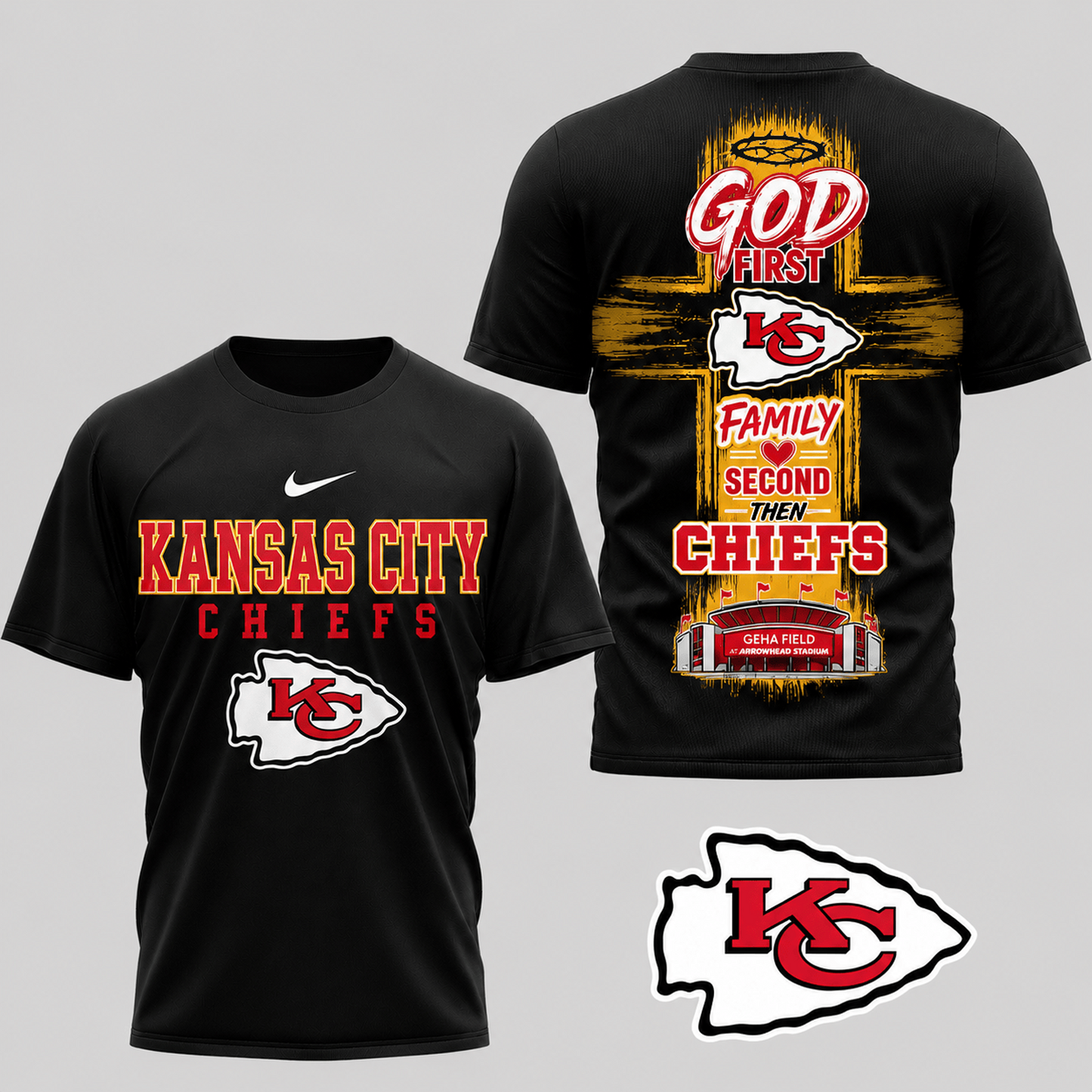 KC x NFL Faith Family Team Pride 3D T-Shirt 0207