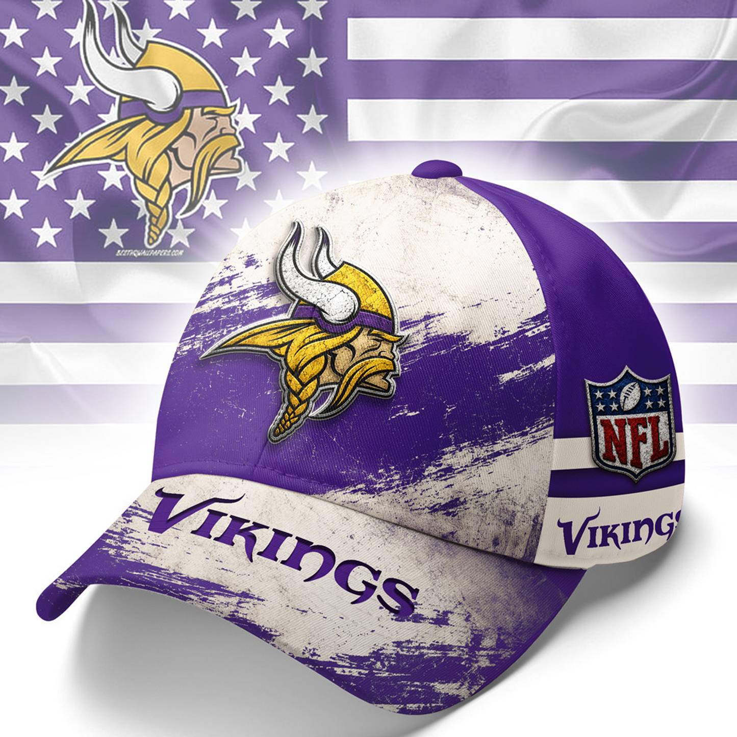 MIN x NFL Grunge Style Team Premium Cap 0207