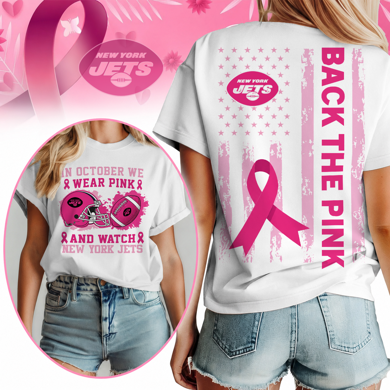 NYJ x Pink Out Breast Cancer Shirt