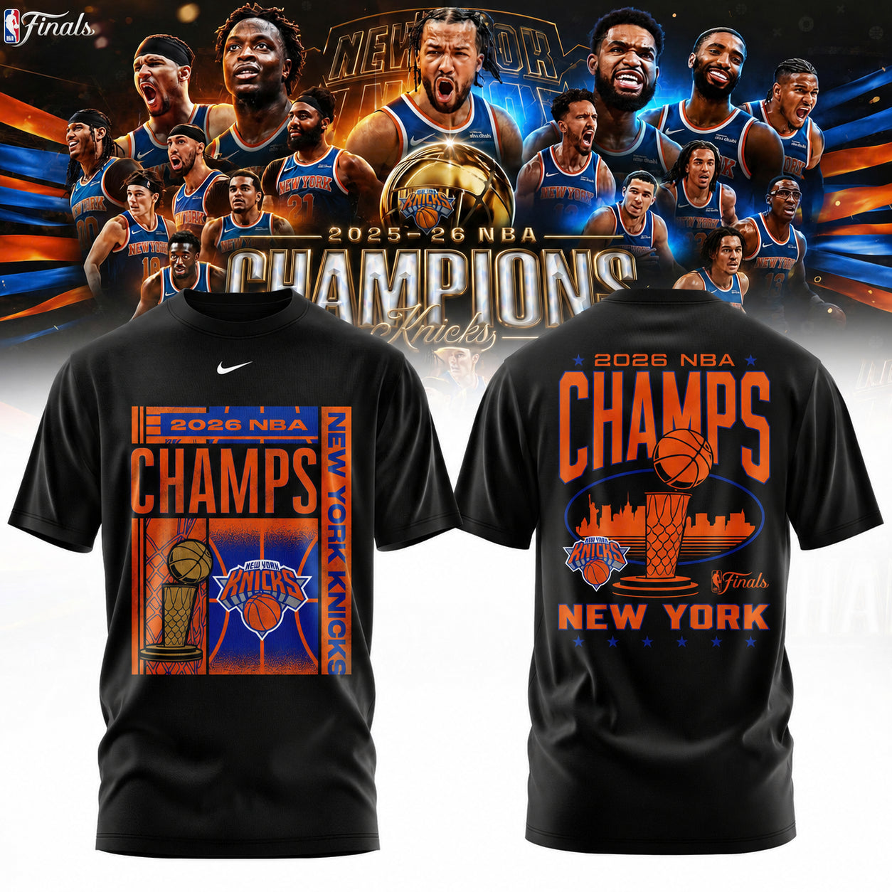 NYK x NBA Finals Champions Luxury V19 Shirt 150626