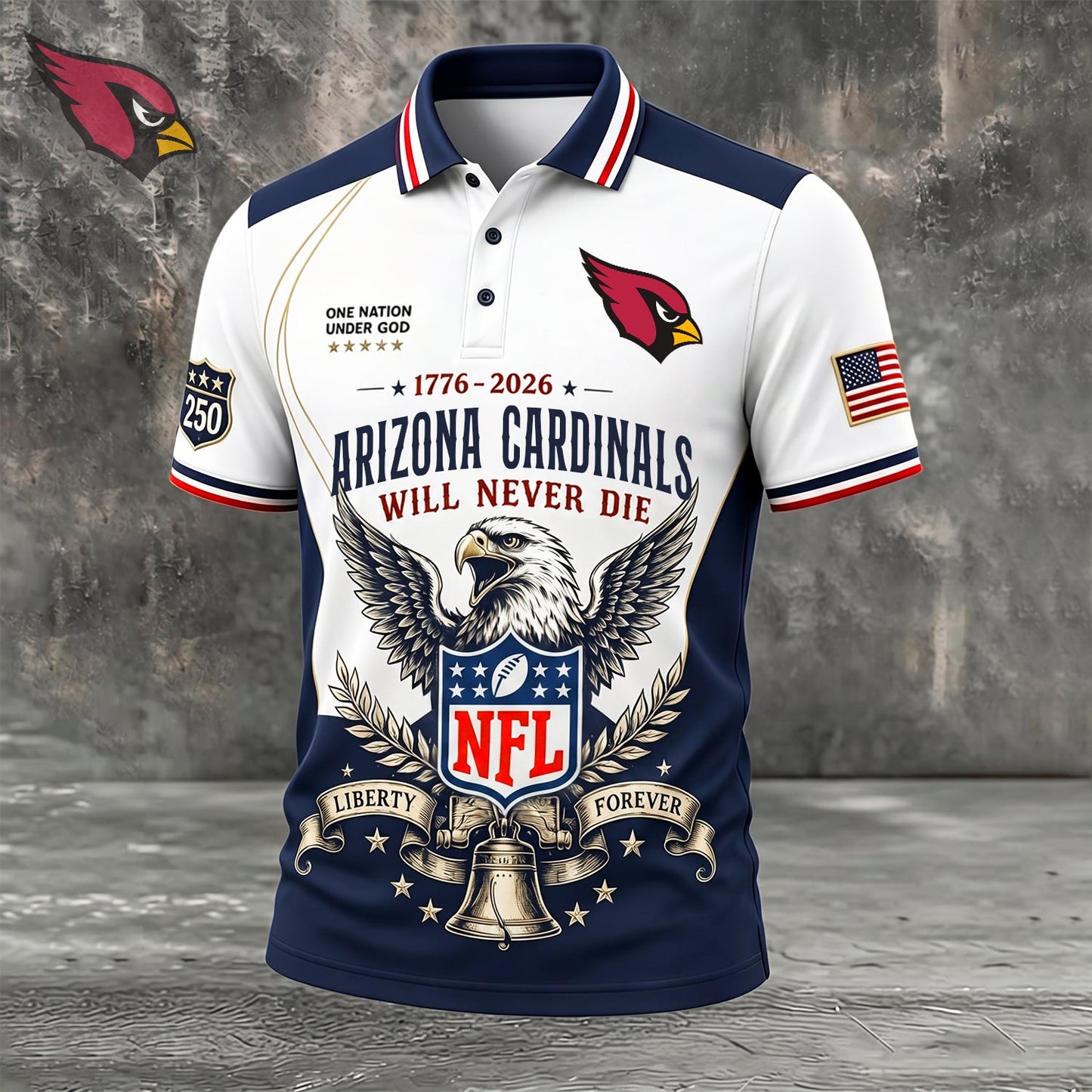 PREMIUM NFL x ARI EXCLUSIVE 250 Years Anniversary Of Freedom POLO SHIRT 290626