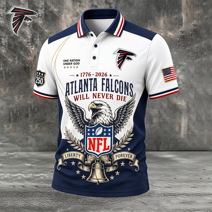 PREMIUM NFL x ATL EXCLUSIVE 250 Years Anniversary Of Freedom POLO SHIRT 290626