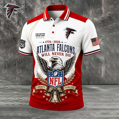 PREMIUM NFL x ATL EXCLUSIVE 250 Years Anniversary Of Freedom POLO SHIRT 290626