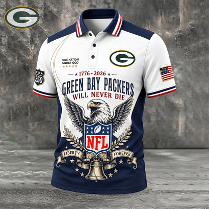 PREMIUM NFL x GB EXCLUSIVE 250 Years Anniversary Of Freedom POLO SHIRT 290626