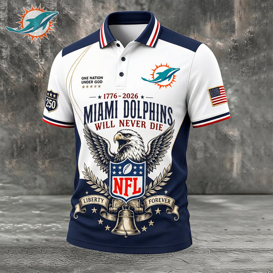PREMIUM NFL x MIA EXCLUSIVE 250 Years Anniversary Of Freedom POLO SHIRT 290626
