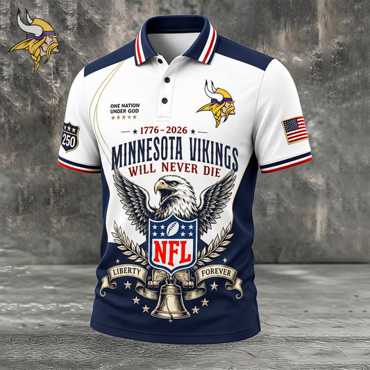 PREMIUM NFL x MIN EXCLUSIVE 250 Years Anniversary Of Freedom POLO SHIRT 290626