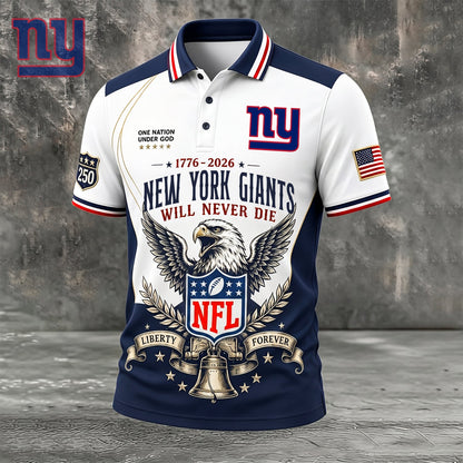 PREMIUM NFL x NYG EXCLUSIVE 250 Years Anniversary Of Freedom POLO SHIRT 290626