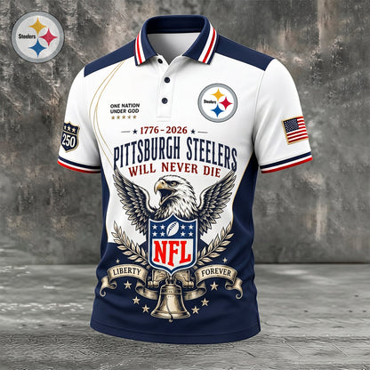 PREMIUM NFL x PIT EXCLUSIVE 250 Years Anniversary Of Freedom POLO SHIRT 290626