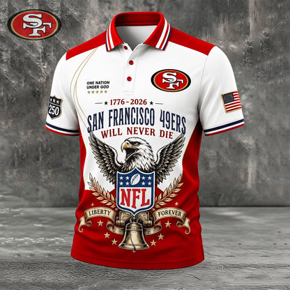PREMIUM NFL x SF EXCLUSIVE 250 Years Anniversary Of Freedom POLO SHIRT 290626