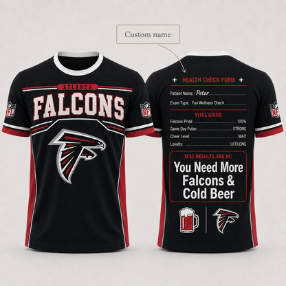 Premium NFL x ATL Funny Personalized Health Check Form 3D Shirt Football Enthusiasts 040726