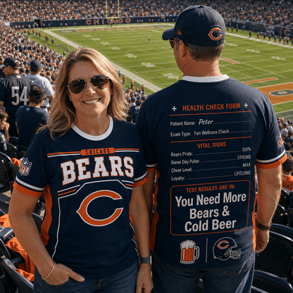 Premium NFL x CHI Funny Personalized Health Check Form 3D Shirt Football Enthusiasts 040726