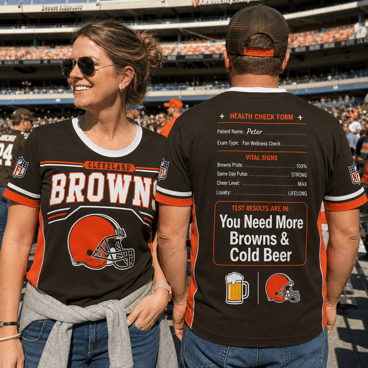Premium NFL x CLE Funny Personalized Health Check Form 3D Shirt Football Enthusiasts 040726