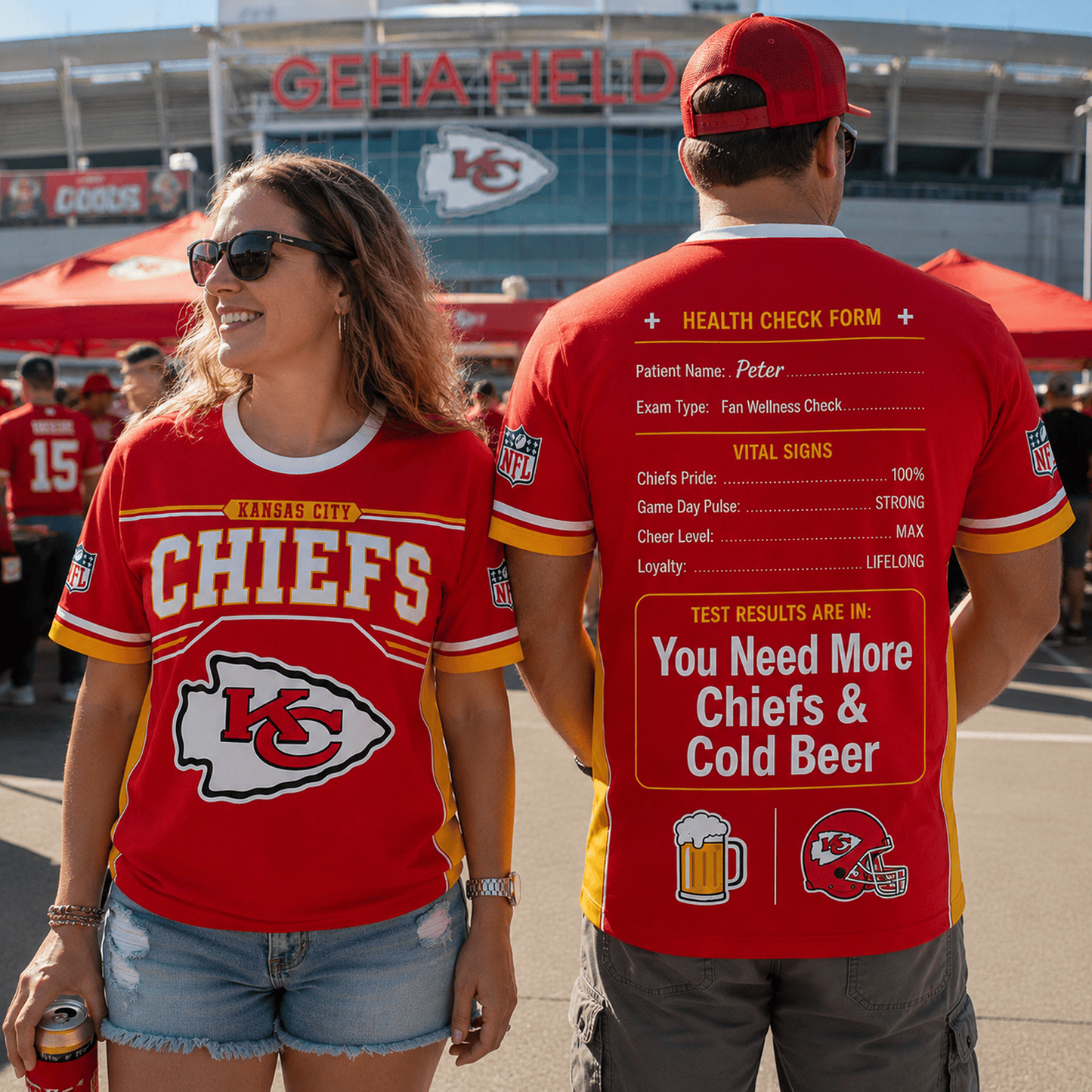 Premium NFL x KCC Funny Personalized Health Check Form 3D Shirt Football Enthusiasts 040726