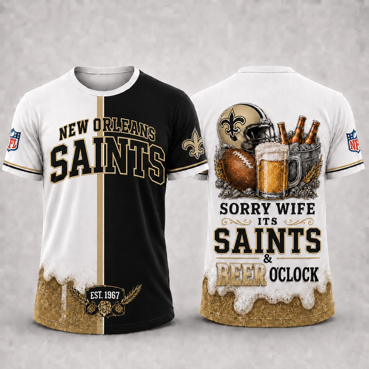 Premium NFL x NO Sorry Wife It's Match Day And Beer Time Funny Sports Fan 3D Shirt 290626