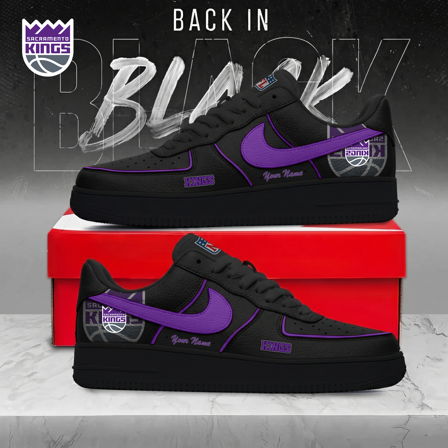 SK x NBA Back In Black AF1 Sneakers 270626