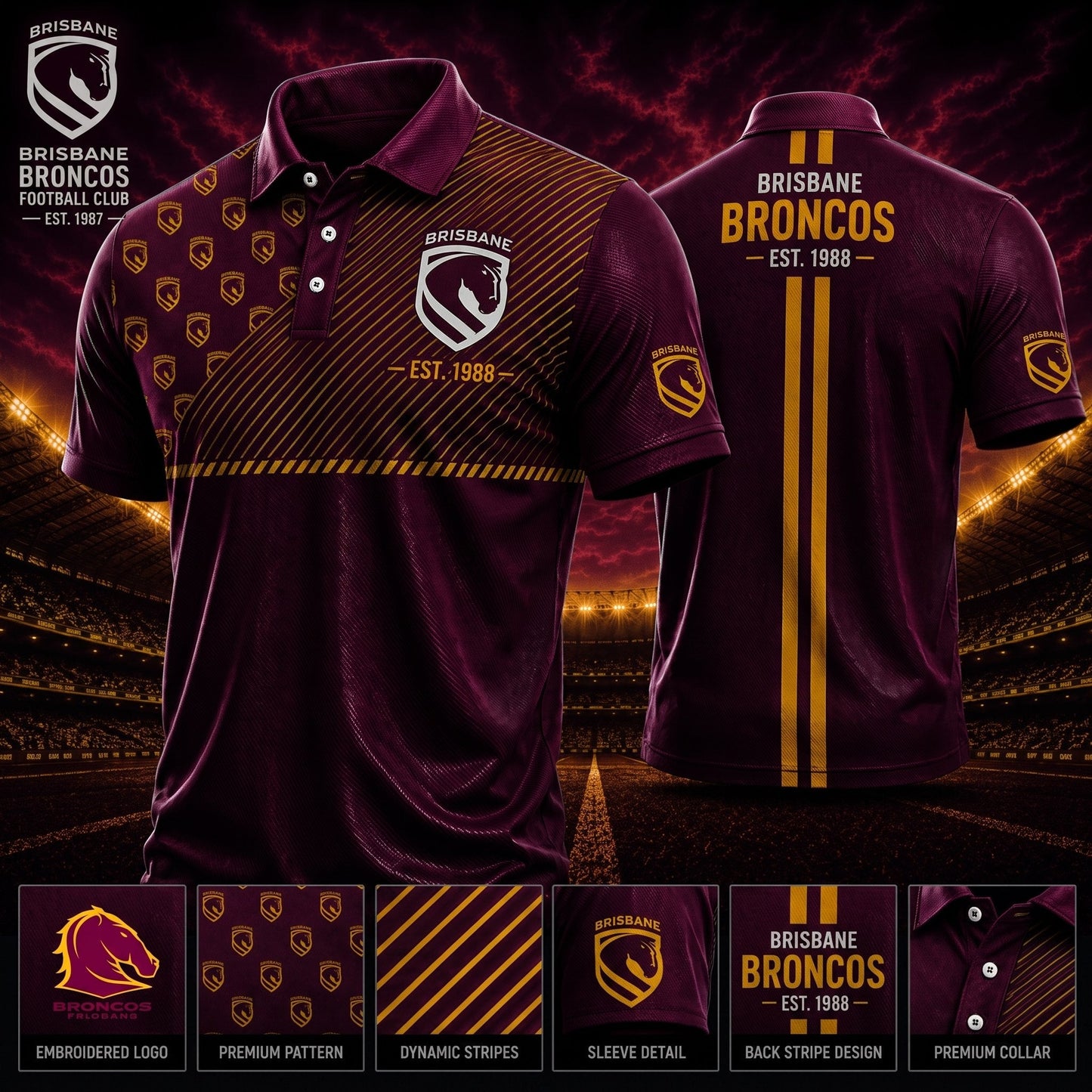 PREMIUM NRL X BB LUXURY GAMEDAY POLO SHIRT LIMITED EDITIONS 240626